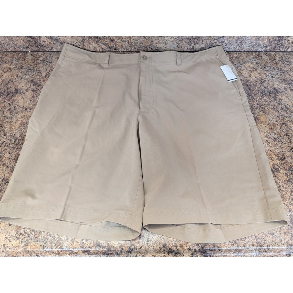 Ben Hogan Mens Performance Stretch 10in Golf Shorts Beige Khaki BGBS7055 NEW